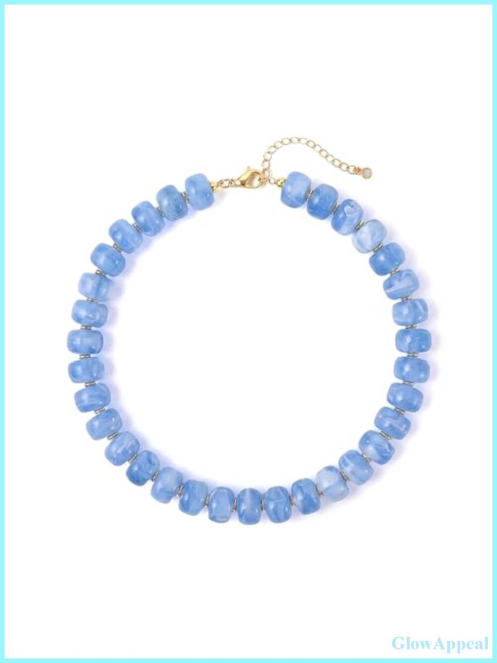 SHERLOVE Chunky Resin Beaded Choker Necklace Gold Plated Lobster Clasp